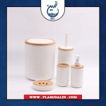 ست بهداشتی 5 پارچه طرح چوب کاریزما امپرلند 593 سفید