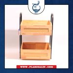 جا پیاز و سیب زمینی چوبی حصیری 2طبقه یونیک UN-2965