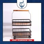 جا سیب زمینی و پیاز چرخ دار فلزی دو طبقه هلیا دامون