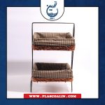 سبد سیب و پیاز حصیری و فلزی دو طبقه مدرسی