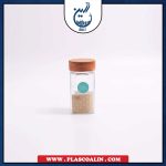جا ادویه مینی چهار گوش درب چوبی میس گلس چهار سایز - تصویر 4