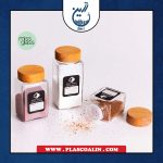 جا ادویه کتابی درب چوبی میس گلس سایز دو