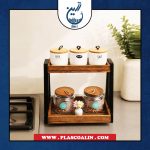 استند چوبی دو رنگ کوچک افرا