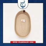 سبد بیضی لبه کوتاه کرمی قیطون دوزی ترنم رها گالری