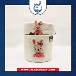 سطل و جا دستمالی قیطون دوزی طرح خرگوش رها گالری