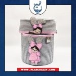 سطل و جا دستمال قیطون دوزی طرح دختر رها گالری