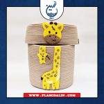 سطل و جا دستمال قیطون دوزی طرح زرافه رها گالری