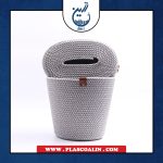 سطل و جا دستمالی قیطون دوزی طوسی رها گالری