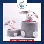 سطل و جا دستمال قیطون دوزی عروسک خرگوش رها گالری