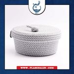سبد گرد دربدار پاپیونی قیطون دوزی طوسی رها گالری