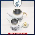 کتری و قوری لعابی طرح گل و پروانه یونی هوم - تصویر 4