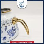 کتری و قوری لعابی طرح گل آبی یونی هوم - تصویر 4