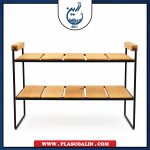 راف فلزی چوبی دو طبقه دامون - Image 2