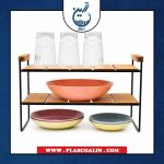 راف فلزی چوبی دو طبقه دامون