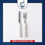 کارد و چنگال دسته سرامیکی طرح هندسی