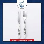 کارد و چنگال دسته سرامیکی طرح گل