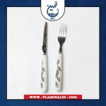 کارد و چنگال دسته سرامیکی طرح برگ توسی